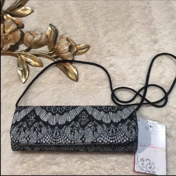 NWT Lulu Townsend Lonita Glitter Evening Clutch - Picture 4 of 9